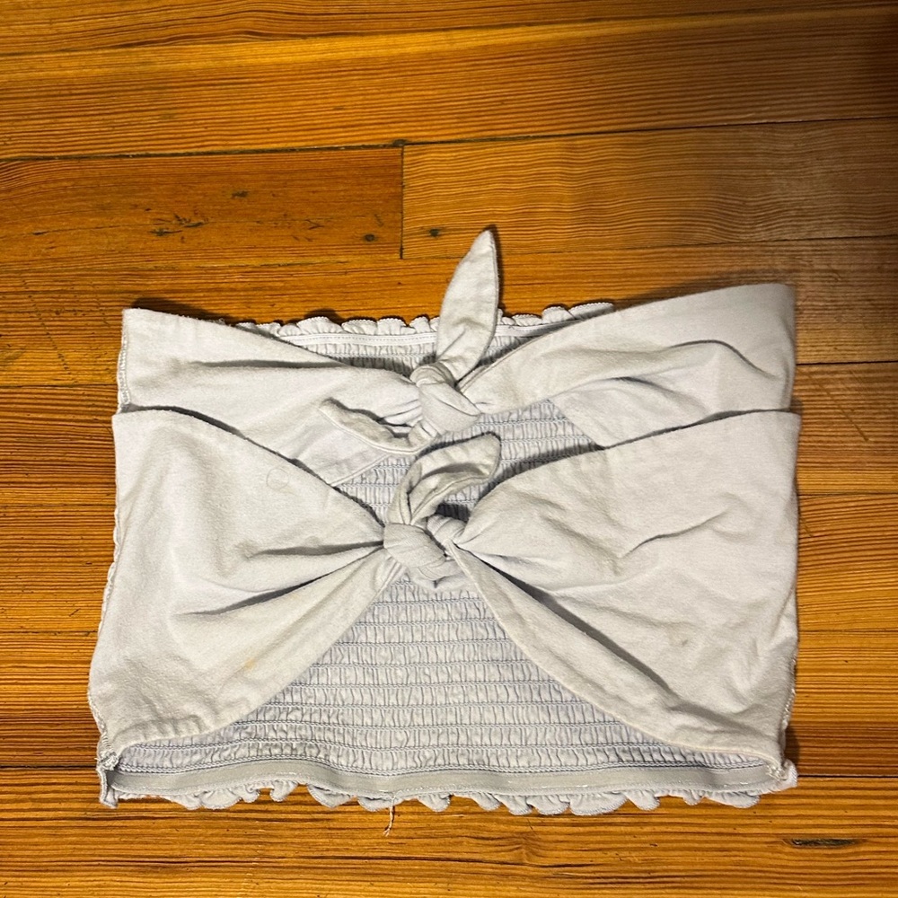America Eagle Light Blue Smocked Tube Top
